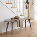 Costway Panca da Pranzo Rustica in Legno Massello da 43'' con Gambe in Legno di Gomma per Soggiorno Cucina