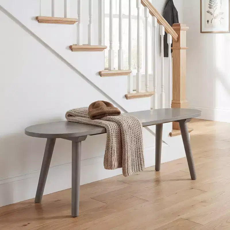 Costway Panca da Pranzo Rustica in Legno Massello da 43'' con Gambe in Legno di Gomma per Soggiorno Cucina