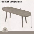 Costway Panca da Pranzo Rustica in Legno Massello da 43'' con Gambe in Legno di Gomma per Soggiorno Cucina