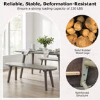 Costway Panca da Pranzo Rustica in Legno Massello da 43'' con Gambe in Legno di Gomma per Soggiorno Cucina