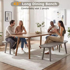 Costway Panca da Pranzo Rustica in Legno Massello da 43'' con Gambe in Legno di Gomma per Soggiorno Cucina