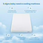 Materassino per culla BaybyNest Mini 38x24x4 pollici Portatile fronte-retro da box - Gel memory foam rinfrescante, bilanciamento della temperatura - Certificato CertiPUR-US