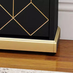 Banc de rangement à chaussures moderne avec 2 tiroirs basculants et coussin d'assise rembourré, organisateur d'entrée rembourré pour couloir, placard, salon - Bordure dorée