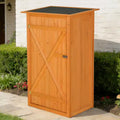 Wooden Outdoor Storage Shed - Lockable, Waterproof Garden Tool Cabinet with Flat Roof for Backyard, Terrace, Lawn & Farmland.