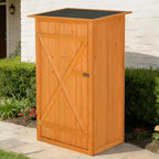 Wooden Outdoor Storage Shed - Lockable, Waterproof Garden Tool Cabinet with Flat Roof for Backyard, Terrace, Lawn & Farmland.
