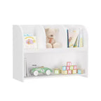 VIYET 24 Libreria per Bambini a 4 Scomparti, Scaffale per Esposizione e Contenimento in MDF Bianco (Organizzatore di Giocattoli Antiribaltamento per Sala Giochi/Nursery)
