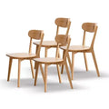 MAYEERTY Set of 4 Solid Wood Dining Chairs, Natural Wooden Chairs for Kitchen Dining Room Living Room