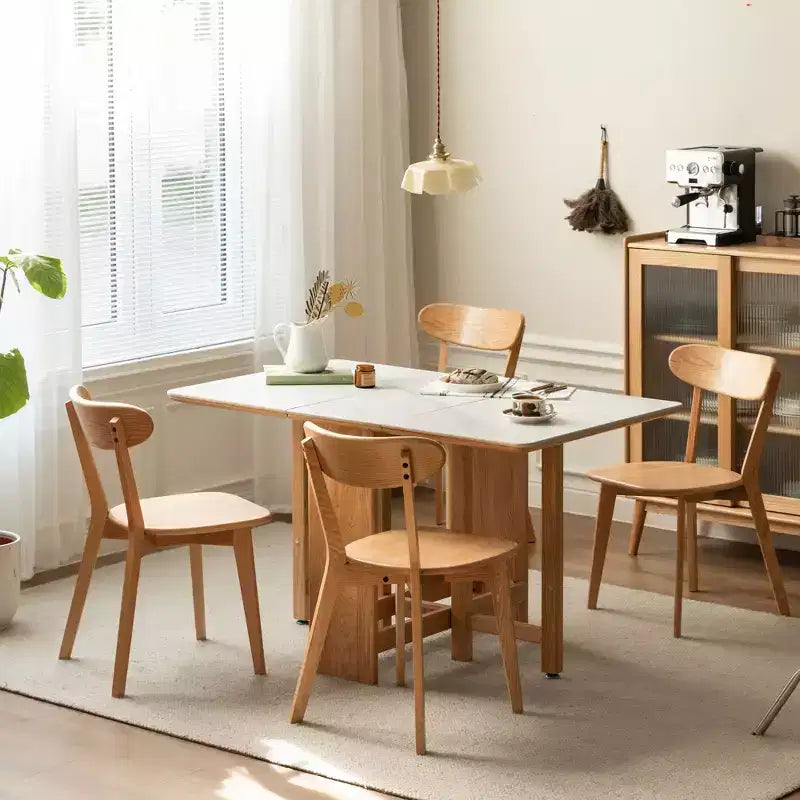 MAYEERTY Set di 4 Sedie da Pranzo in Legno Massello, Sedie in Legno Naturale per Cucina, Sala da Pranzo, Salotto
