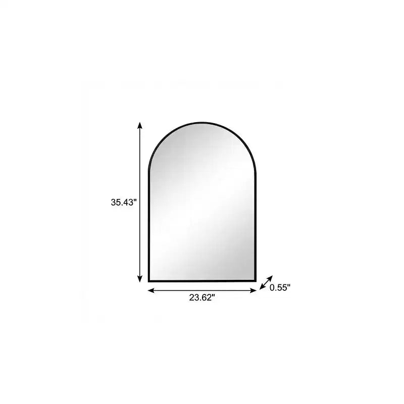 HomeRoots 35 Specchio decorativo con cornice ad arco in metallo nero