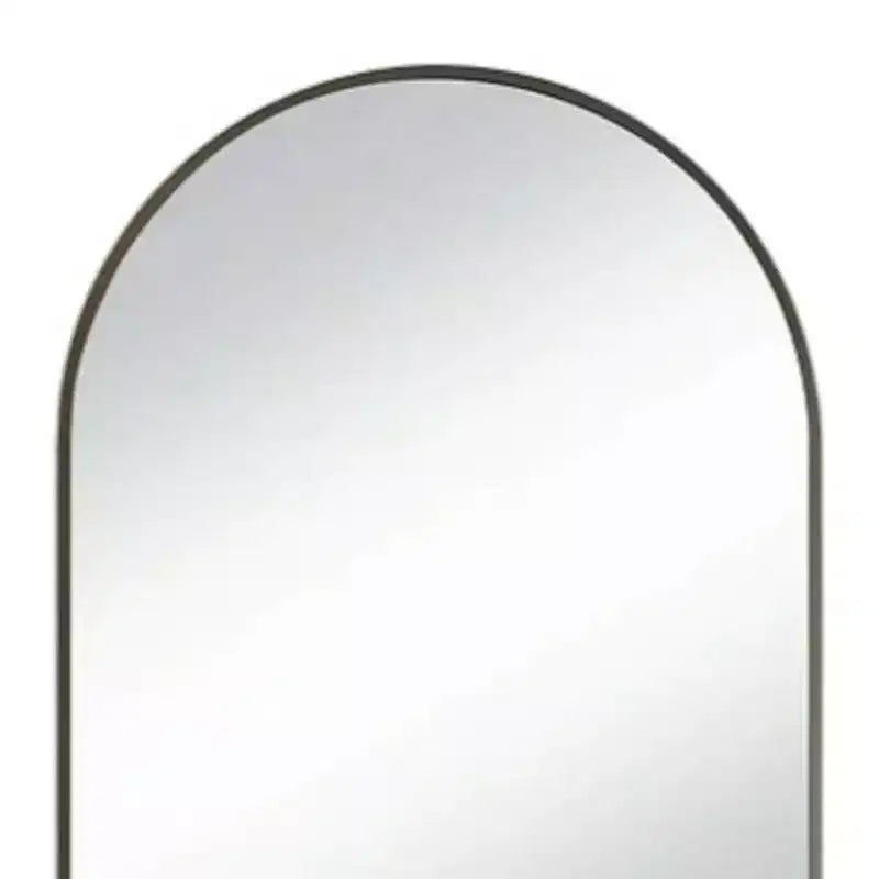 HomeRoots 35 Specchio decorativo con cornice ad arco in metallo nero