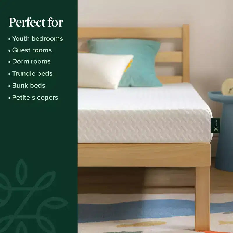 Materasso in Memory Foam Zinus da 12,7 cm a due strati, senza fibra di vetro, rigidità media, strati rinfrescanti traspiranti, materiali certificati sicuri