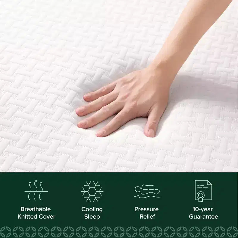 Materasso in Memory Foam Zinus da 12,7 cm a due strati, senza fibra di vetro, rigidità media, strati rinfrescanti traspiranti, materiali certificati sicuri