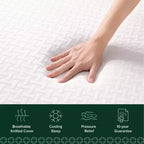 Materasso in Memory Foam Zinus da 12,7 cm a due strati, senza fibra di vetro, rigidità media, strati rinfrescanti traspiranti, materiali certificati sicuri