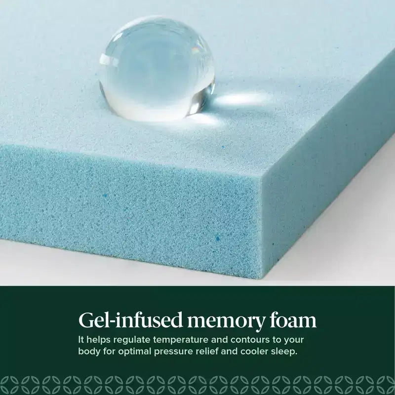 Materasso in Memory Foam Zinus da 12,7 cm a due strati, senza fibra di vetro, rigidità media, strati rinfrescanti traspiranti, materiali certificati sicuri