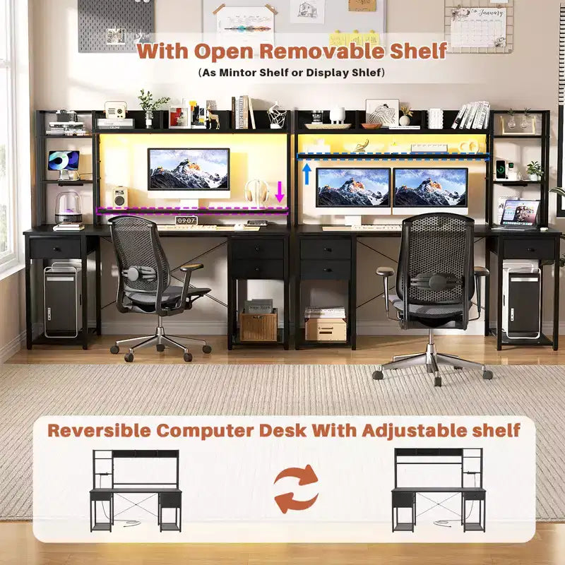 Scrivania per computer con cassetti