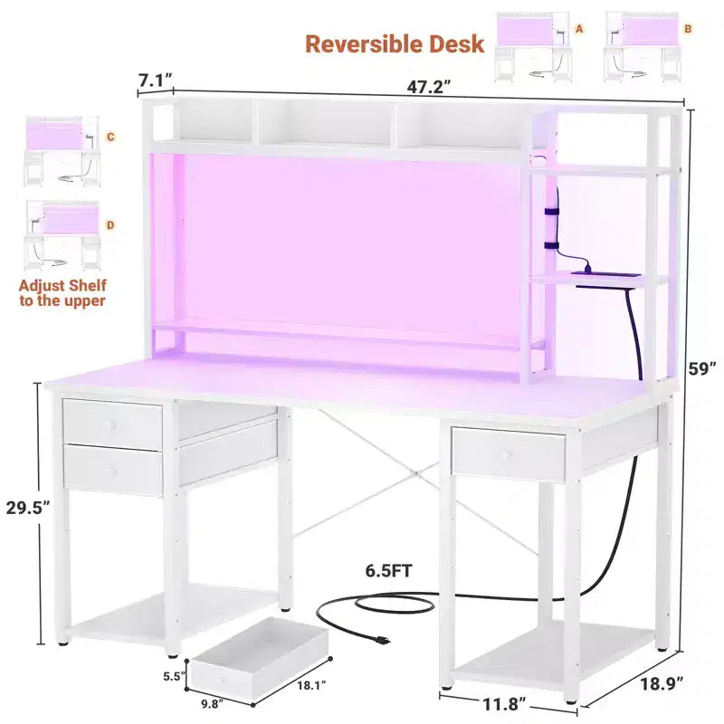 Scrivania per computer con cassetti