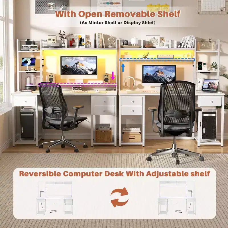 Scrivania per computer con cassetti
