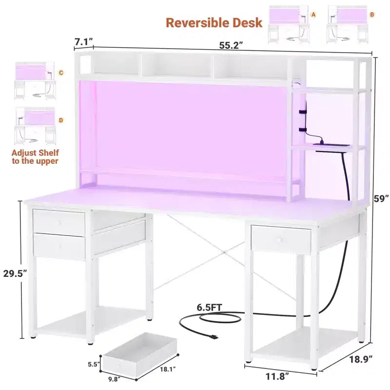 Scrivania per computer con cassetti