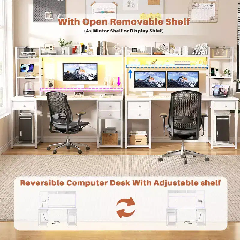 Scrivania per computer con cassetti
