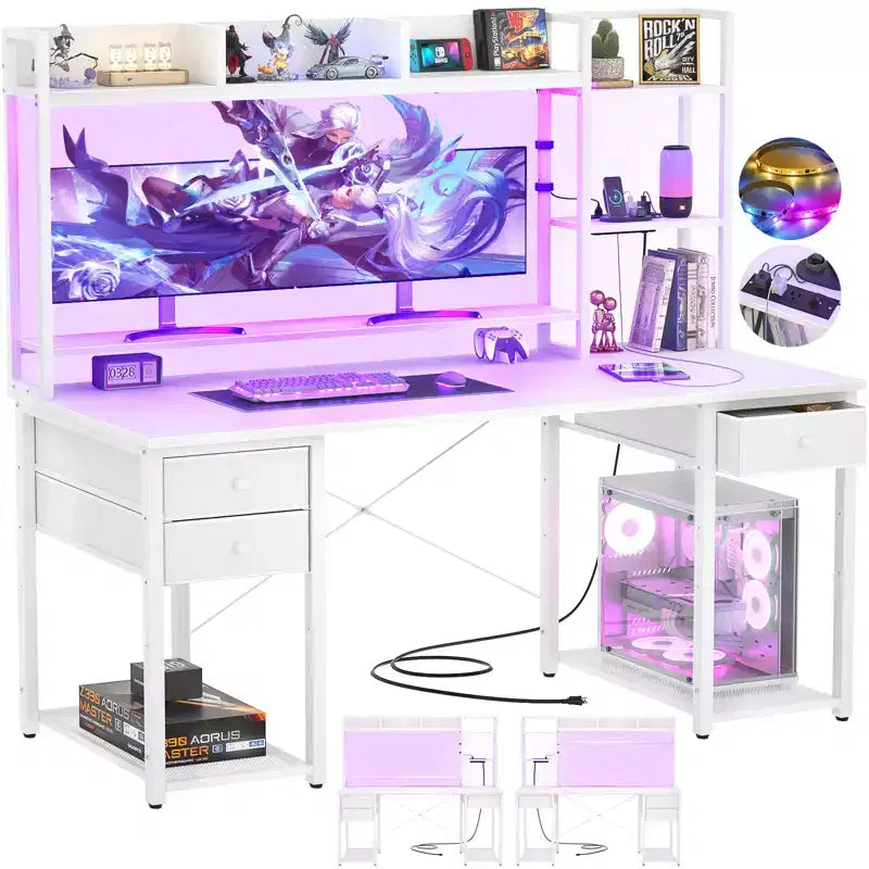 Scrivania per computer con cassetti