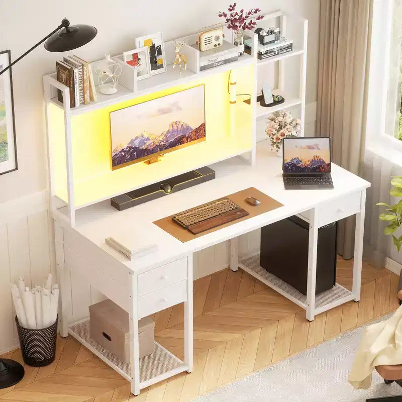 Bureau d'ordinateur avec tiroirs