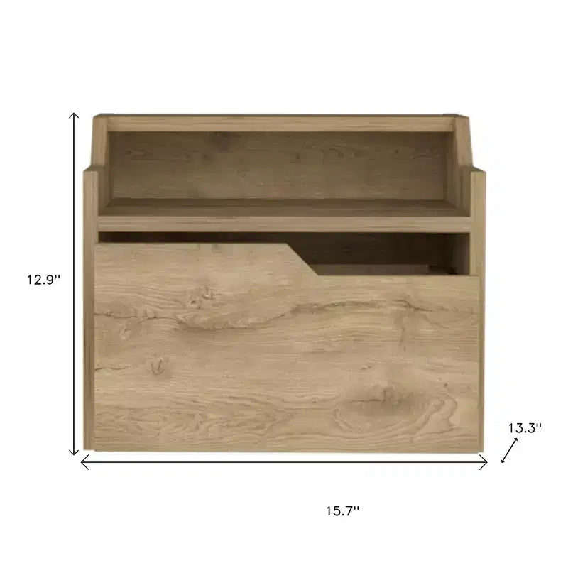 13 Comodino sospeso in legno beige a un cassetto