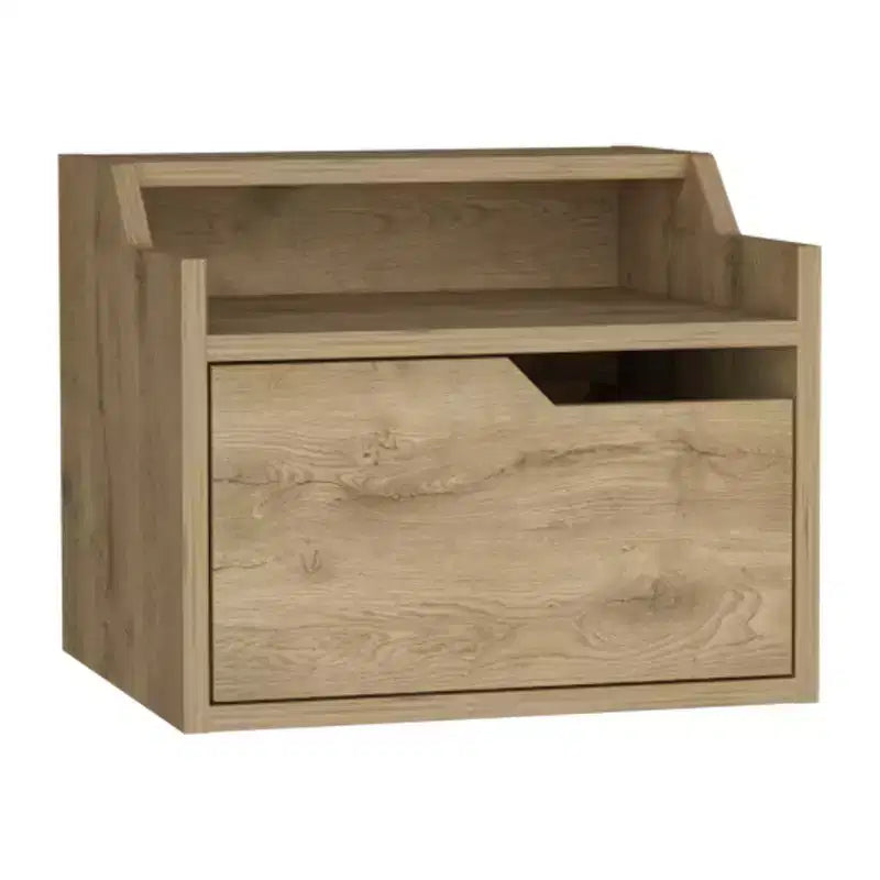 13 Comodino sospeso in legno beige a un cassetto