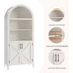 Mobile da cucina alto 63,2 pollici ad arco, Armadietto ad arco per dispensa da cucina, Scaffale aperto a 5 livelli con ripiano regolabile, Dispensa in legno, Libreria in stile rustico