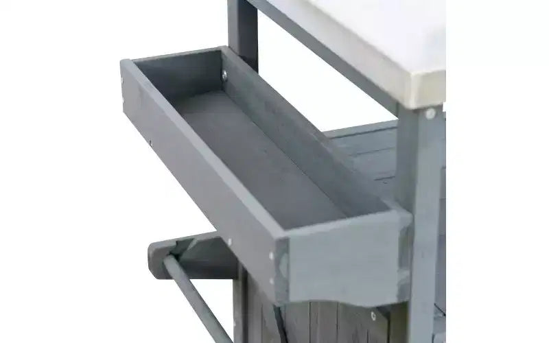 Isola da Cucina Mobile e Armadietto Contenitore per Esterni Stile Rustico Top in Acciaio Inossidabile Portaspezie Adatto per Cucine Grigio-Blu