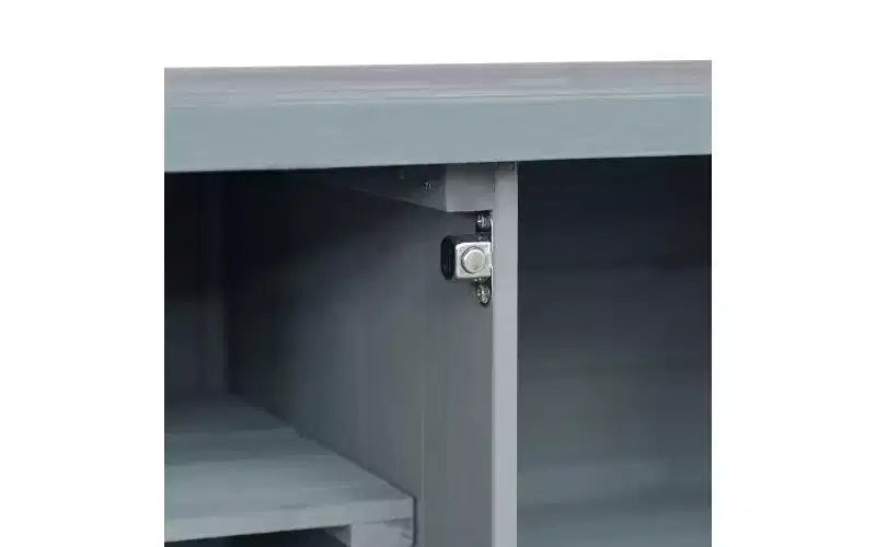 Isola da Cucina Mobile e Armadietto Contenitore per Esterni Stile Rustico Top in Acciaio Inossidabile Portaspezie Adatto per Cucine Grigio-Blu