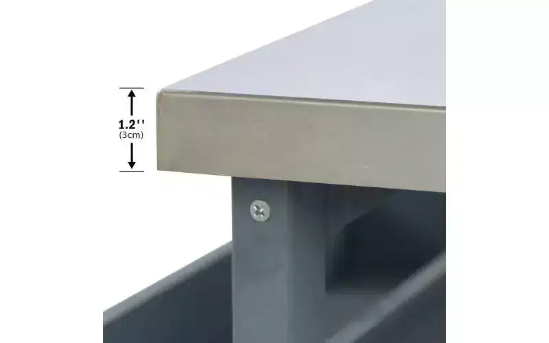 Isola da Cucina Mobile e Armadietto Contenitore per Esterni Stile Rustico Top in Acciaio Inossidabile Portaspezie Adatto per Cucine Grigio-Blu