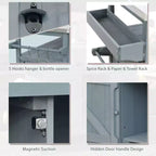 Isola da Cucina Mobile e Armadietto Contenitore per Esterni Stile Rustico Top in Acciaio Inossidabile Portaspezie Adatto per Cucine Grigio-Blu