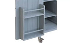 Isola da Cucina Mobile e Armadietto Contenitore per Esterni Stile Rustico Top in Acciaio Inossidabile Portaspezie Adatto per Cucine Grigio-Blu