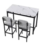Set da pranzo 3 pezzi con 2 sedie imbottite per cucina o piccolo appartamento