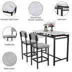 Set da pranzo 3 pezzi con 2 sedie imbottite per cucina o piccolo appartamento