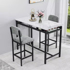 Set da pranzo 3 pezzi con 2 sedie imbottite per cucina o piccolo appartamento