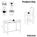 Set da pranzo 3 pezzi con 2 sedie imbottite per cucina o piccolo appartamento