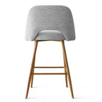 Set di 2 sgabelli da bar in boucle altezza bancone, 27 sedie moderne imbottite per isola cucina con gambe in metallo finitura legno
