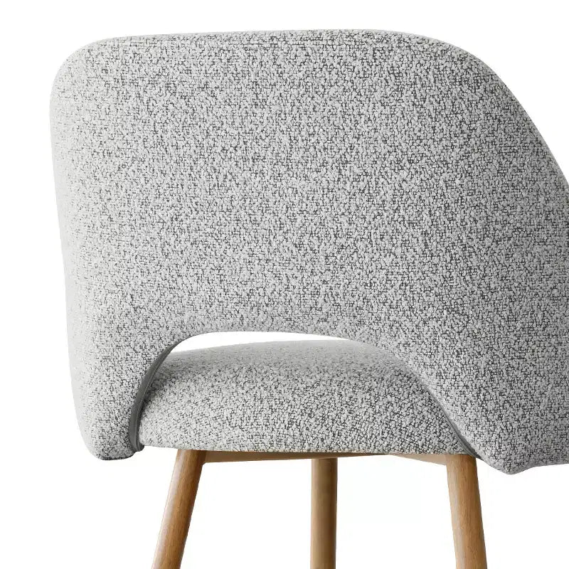 Set di 2 sgabelli da bar in boucle altezza bancone, 27 sedie moderne imbottite per isola cucina con gambe in metallo finitura legno
