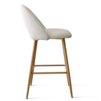Set di 2 sgabelli da bar in boucle altezza bancone, 27 sedie moderne imbottite per isola cucina con gambe in metallo finitura legno