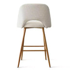 Set di 2 sgabelli da bar in boucle altezza bancone, 27 sedie moderne imbottite per isola cucina con gambe in metallo finitura legno