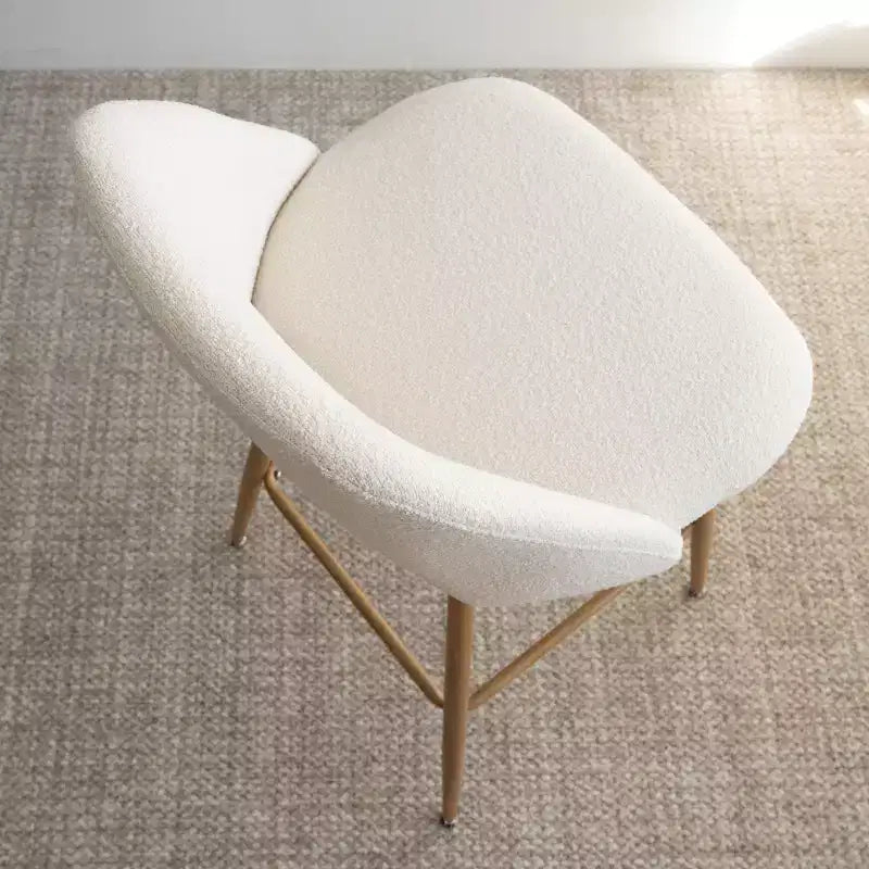 Set di 2 sgabelli da bar in boucle altezza bancone, 27 sedie moderne imbottite per isola cucina con gambe in metallo finitura legno