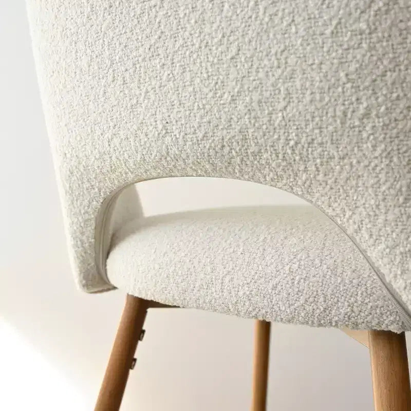 Set di 2 sgabelli da bar in boucle altezza bancone, 27 sedie moderne imbottite per isola cucina con gambe in metallo finitura legno