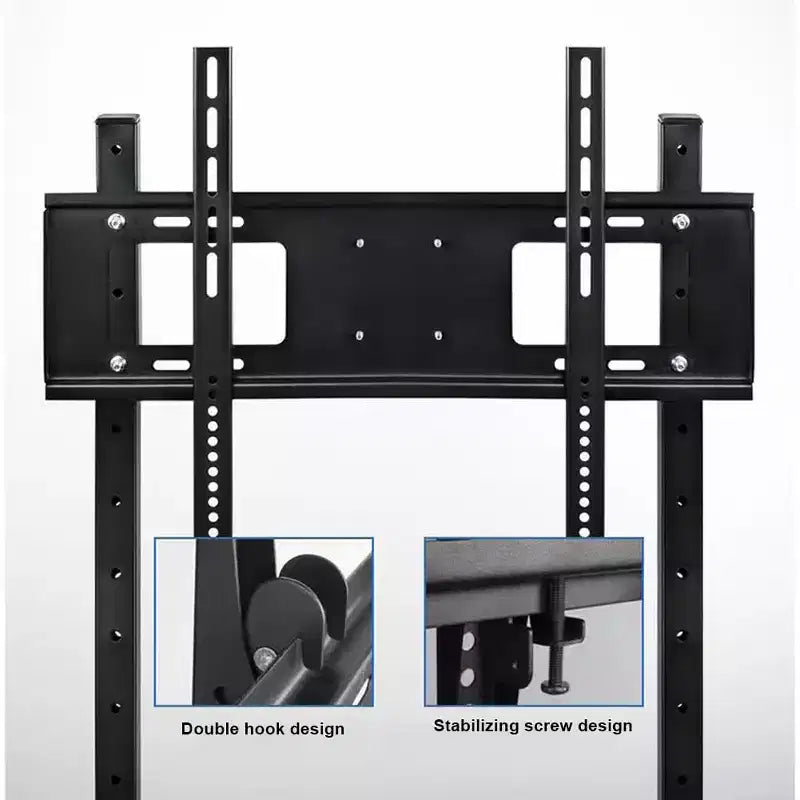 Carrello TV Mobile con Ruote, Supporta TV da 32-65 pollici fino a 50 kg, Regolabile in Altezza, Nero