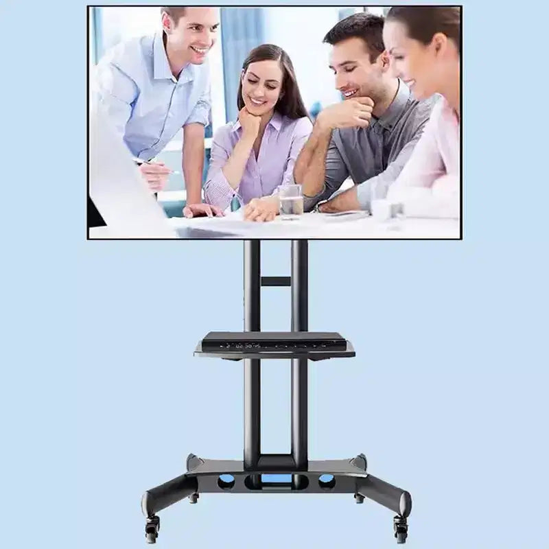 Carrello TV Mobile con Ruote, Supporta TV da 32-65 pollici fino a 50 kg, Regolabile in Altezza, Nero