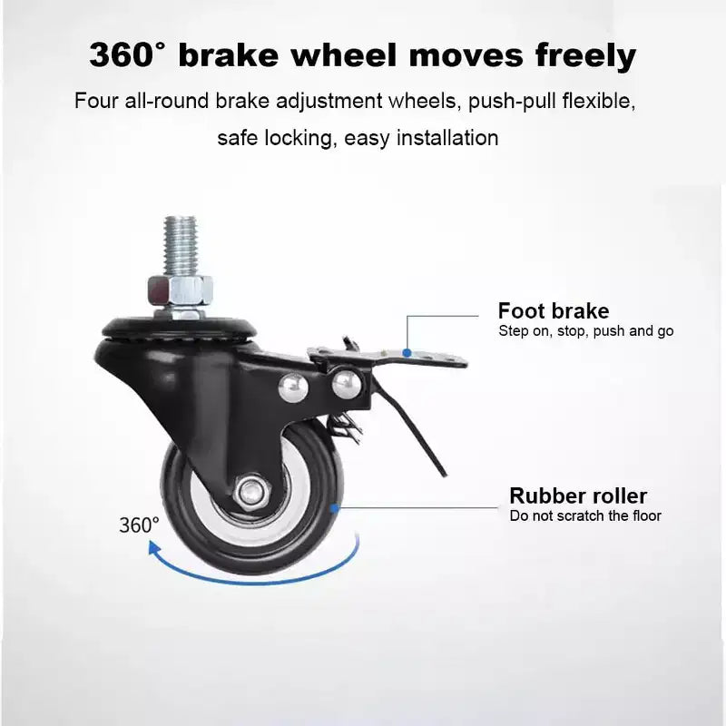 Carrello TV Mobile con Ruote, Supporta TV da 32-65 pollici fino a 50 kg, Regolabile in Altezza, Nero
