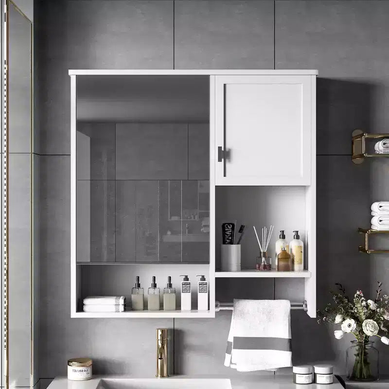 Mobiletto da bagno con specchio da parete moderno Mazie 29'', mensole e portasciugamani