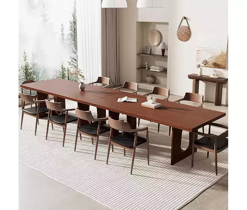71 Lungo Tavolo da Pranzo per 6-10 Persone - Tavolo da Cucina con Piano Extra Spesso, Tavolo Rettangolare per Sala da Pranzo, Ufficio, Noce