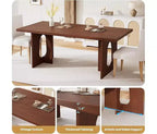 71 Lungo Tavolo da Pranzo per 6-10 Persone - Tavolo da Cucina con Piano Extra Spesso, Tavolo Rettangolare per Sala da Pranzo, Ufficio, Noce