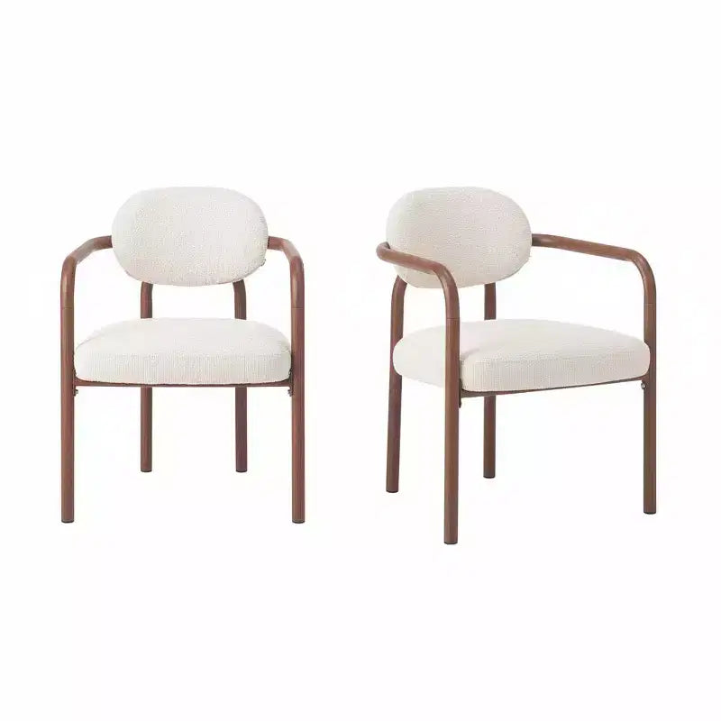 Sedie da pranzo moderne in metallo imbottite con schienale (Set di 2)